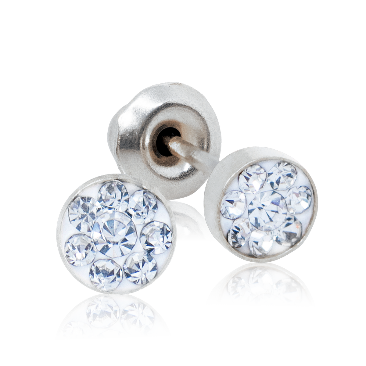 QPP Click 4mm Kristallweiß, Zirkonia, vergoldet, Artikelnr. CLK-CD0404Y / A20