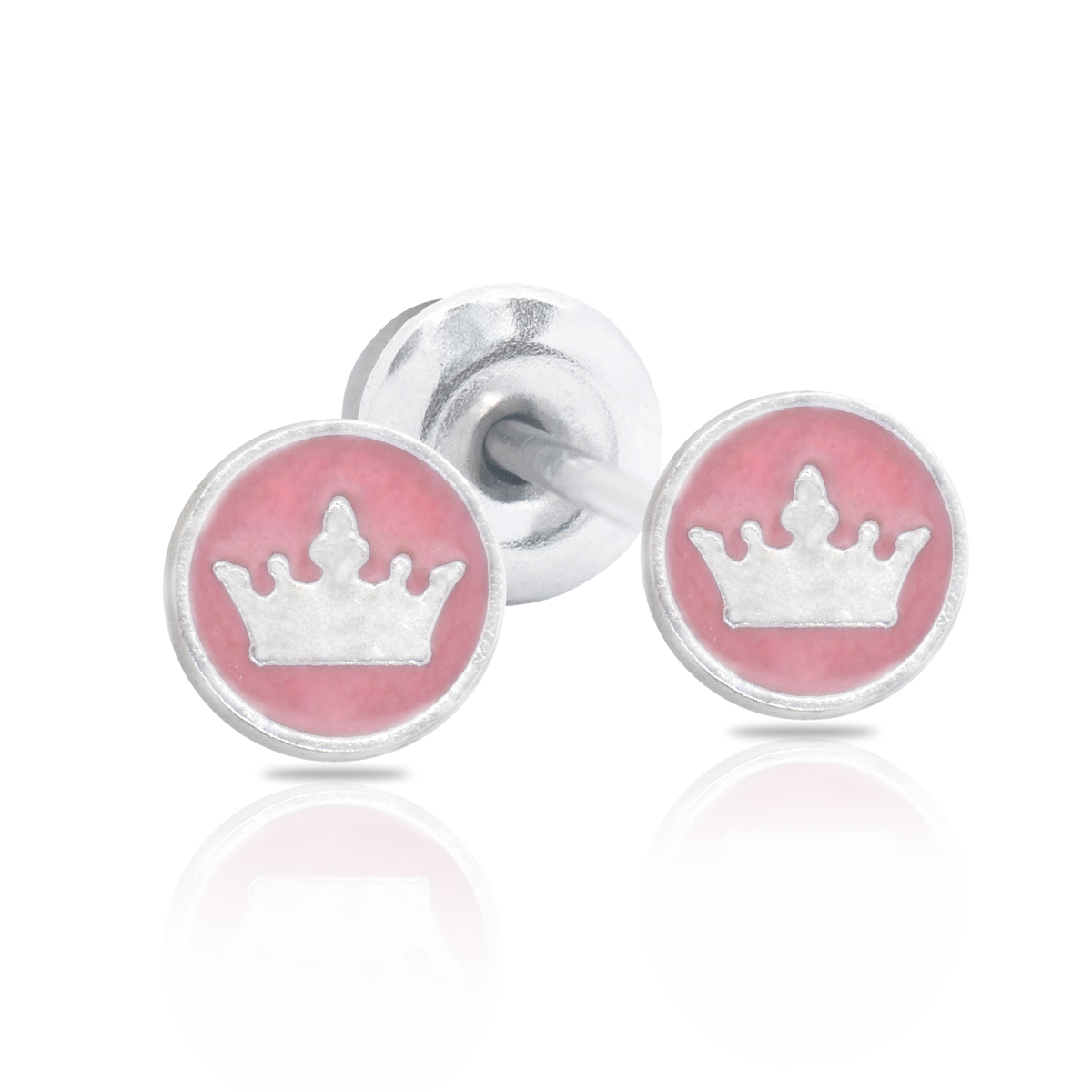 QPP Click Princess Line Pink Crown, Disney Licensed Earring - Item no. F600485L.CS / Short Item no. JCM10