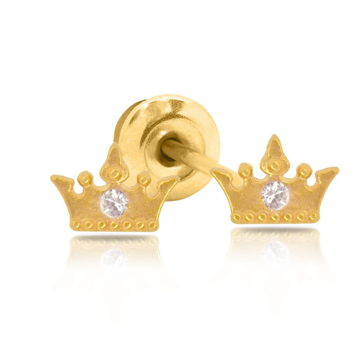 QPP Click Princess Line Golden Crown, Disney Licensed Earring, Item no. F600486RWL.CS, short item no. JCM11