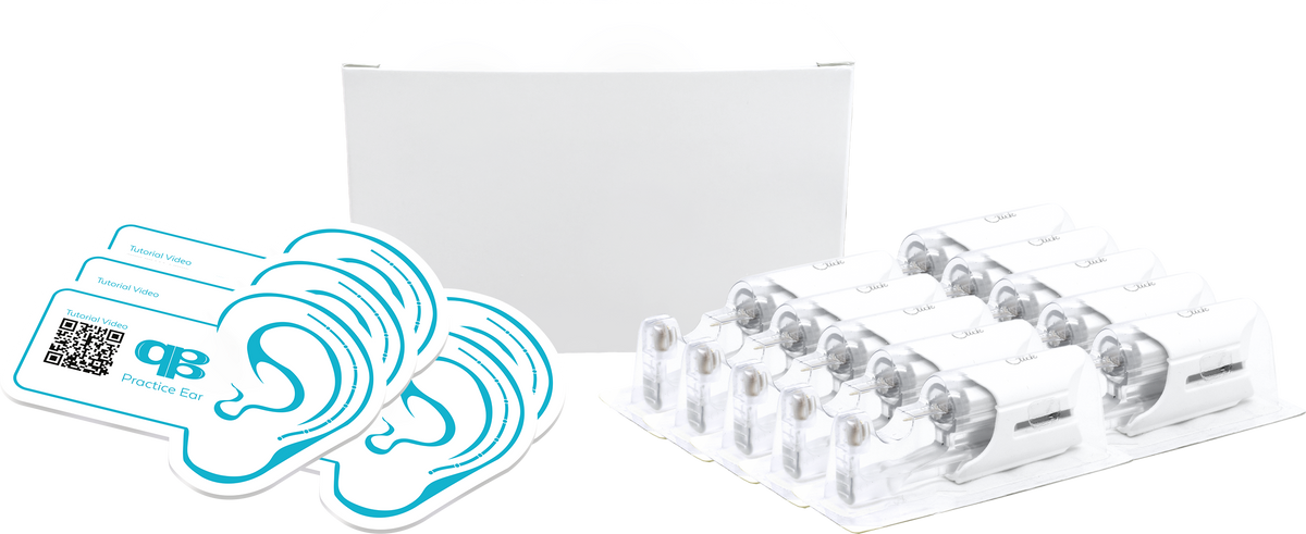 QPP Click Demo Set - 10 Demo Earrings & 5 Demo Cardboard Ears, Item Code QPP-DM-EU