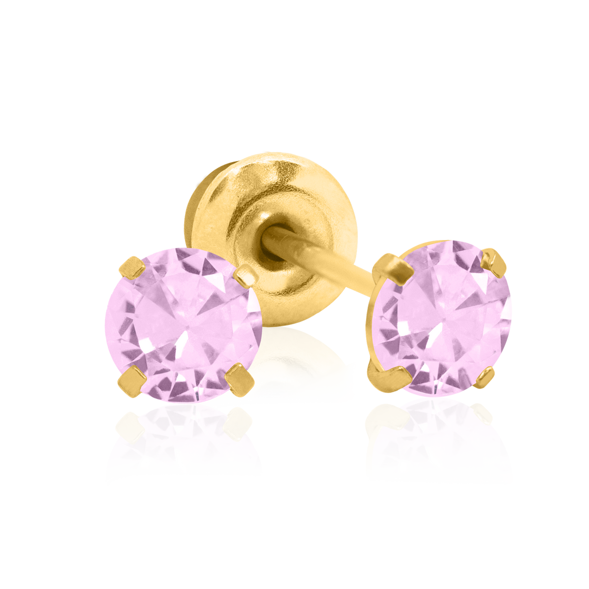 QPP Click 3mm Round Rosé Cubic Zirconia, Gold Plated, Item no. CLK-RCZ310Y / Short no. A74