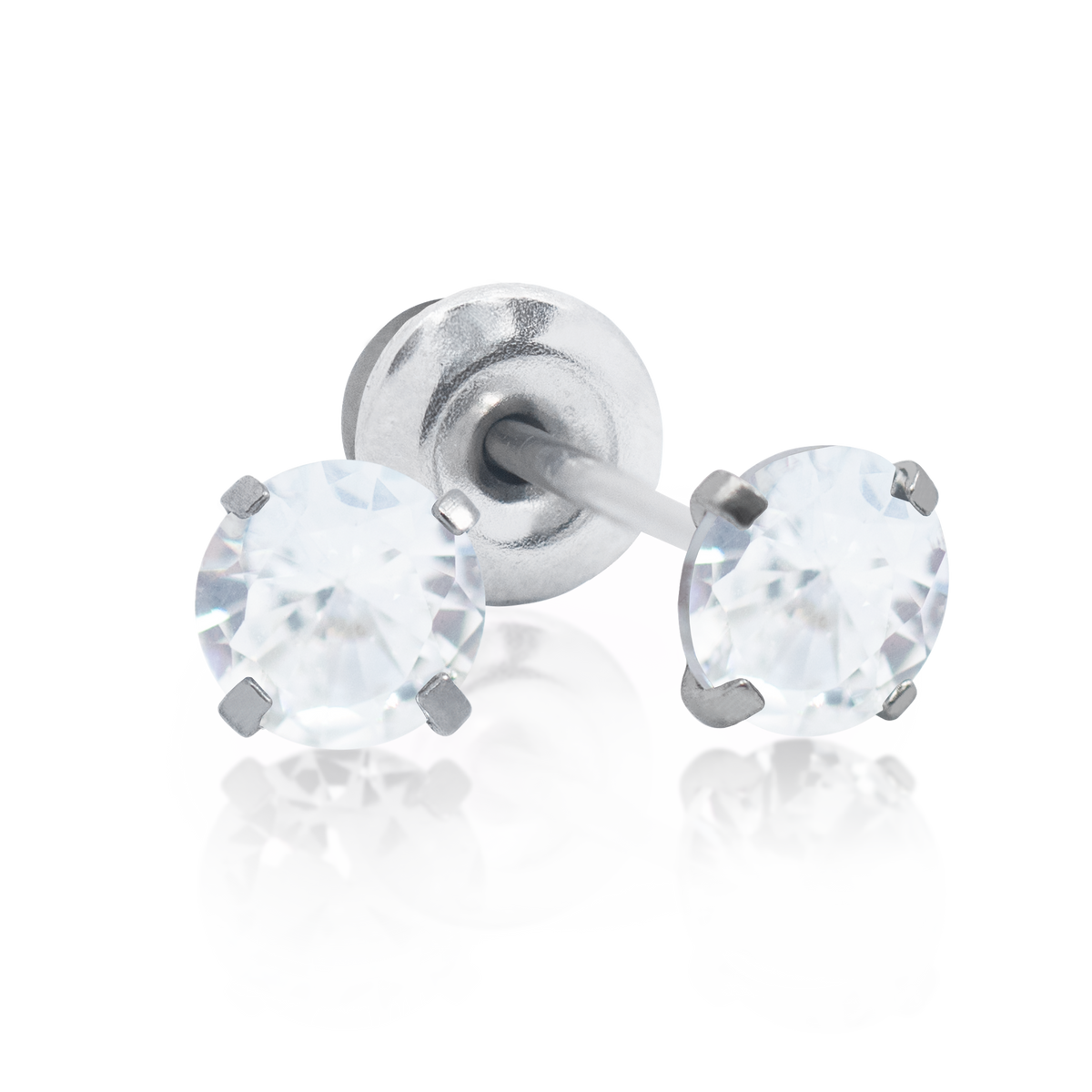 QPP Click 4mm Round White Cubic Zirconia, Item no. CLK-RCZ404W / Short no. A75